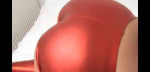  Petite Renee in shiny red PVC panties